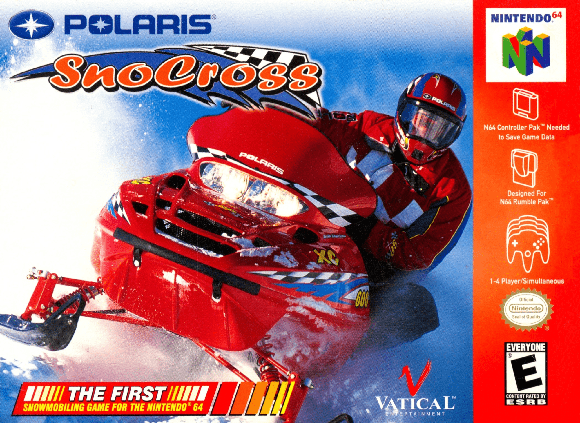 Polaris SnoCross box art for Nintendo 64